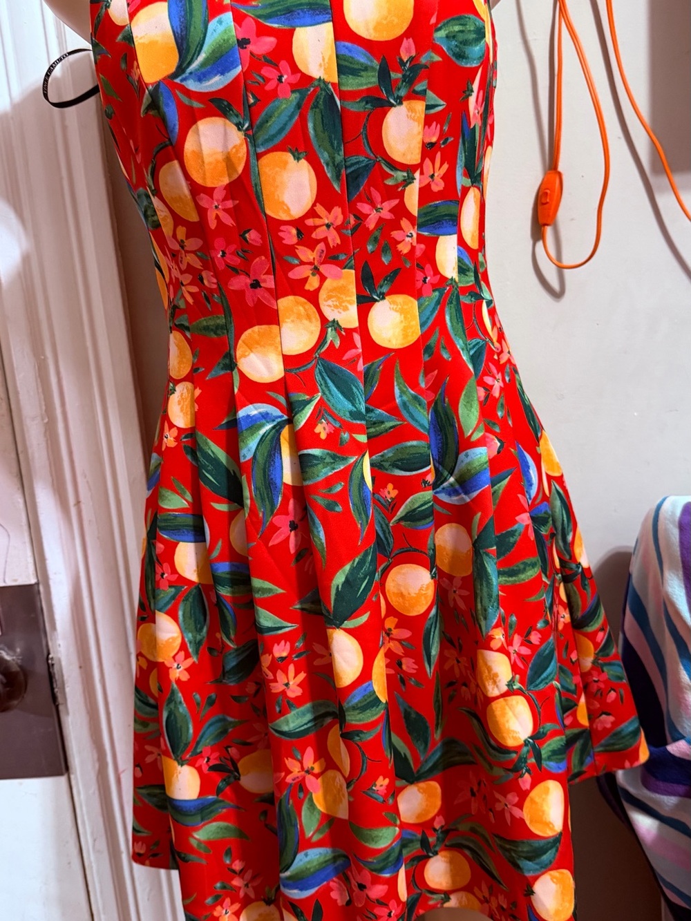 Vince Camuto Red Citrus Print Fit & Flare Dress new dress I never used it.